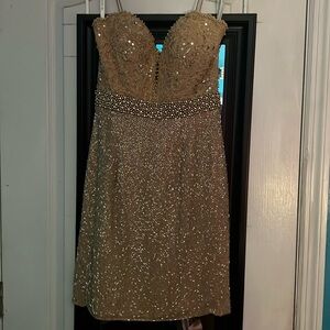 Sherri hill sequin nude dress
